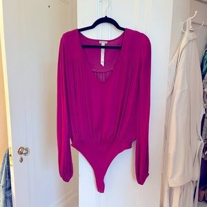Free People Magenta blouse bodysuit